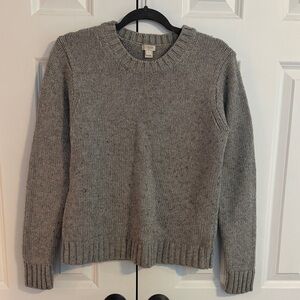 J. Crew Heather Gray Knit Crewneck Sweater